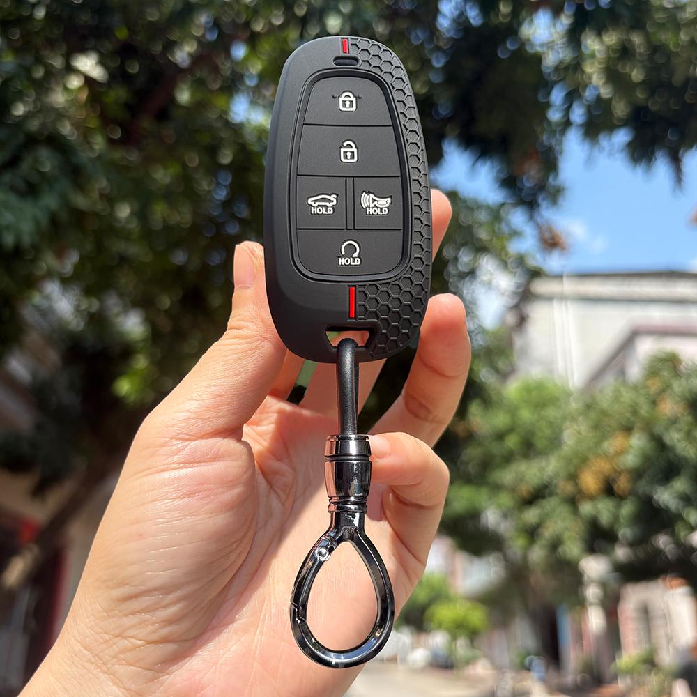 Keychain Protection For Hyundai Tucson Ioniq Creta Kona Solaris Elantra I10 I20 Santa Fe Silicone Car Remote Fold Key Cover Fob