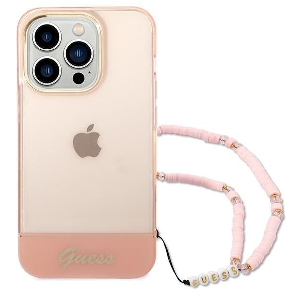 Guess Guhcp14Xhgcohp Iphone 14 Pro Max6,7 Różowy/Pink Hardcase Translucent Pearl Strap
