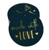 Inkdotpot Pack Of 100 Real Gold Foil Paper Tags Made With Love Text Favor Hang