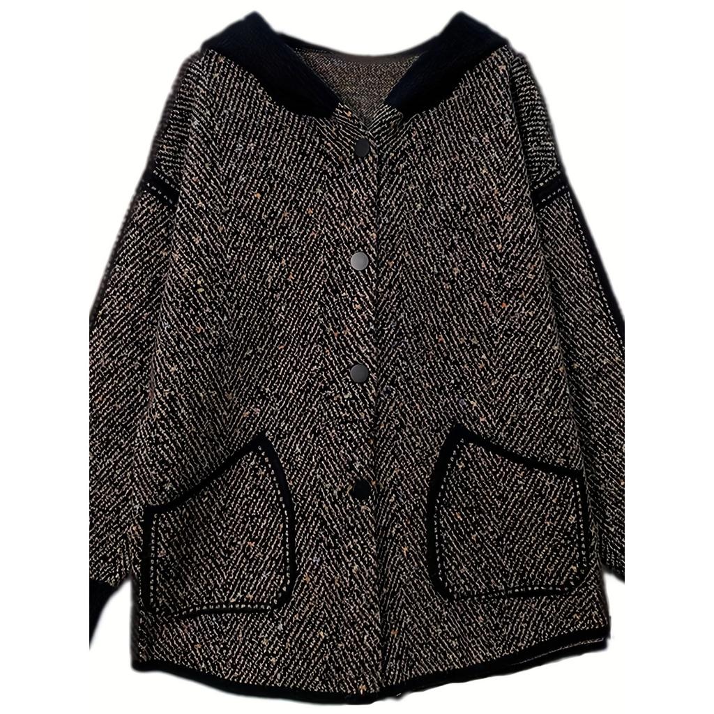 Coat Spring and Autumn Casual Loose Large Top Spring Thin Hooded Jacket Cardigan