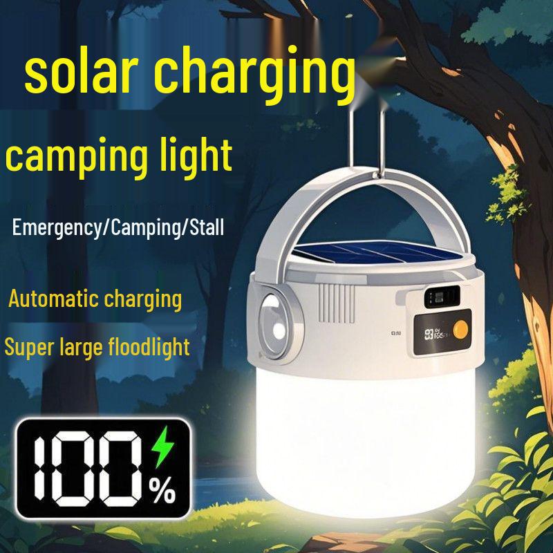 Solar-Powered Camping Light: Long-Lasting Battery, Perfect for Night Markets, Tents, Power Outages, and Emergencies.