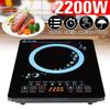 2200W Minuterie Étanche Panneau Chauffant en Cristal Cuisinière Hotpot Écran Tactile Cuiseur à Induction Électrique