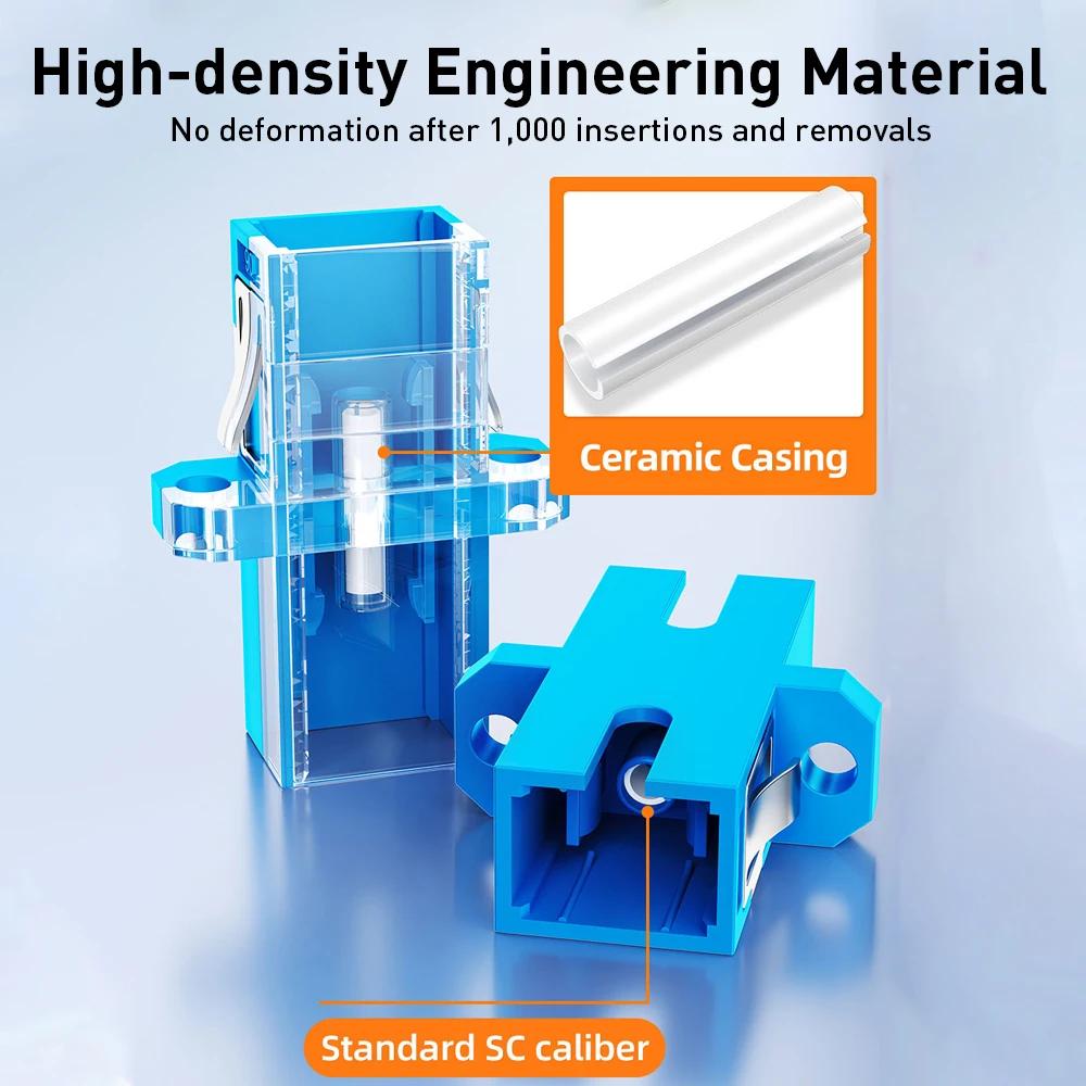 10pcs SC to SC Fiber Optic Adapter UPC/APC Simplex Duplex Flange Coupler Square Female Connector for Single Mode OS2 Patch Cord