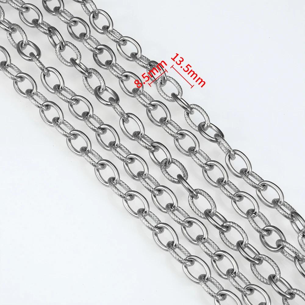 1Meter Stainless Steel Gold Plated Link Chain for Needlework DIY Men Necklace Bracelet Jewelry Making Materials Supplies No Fade