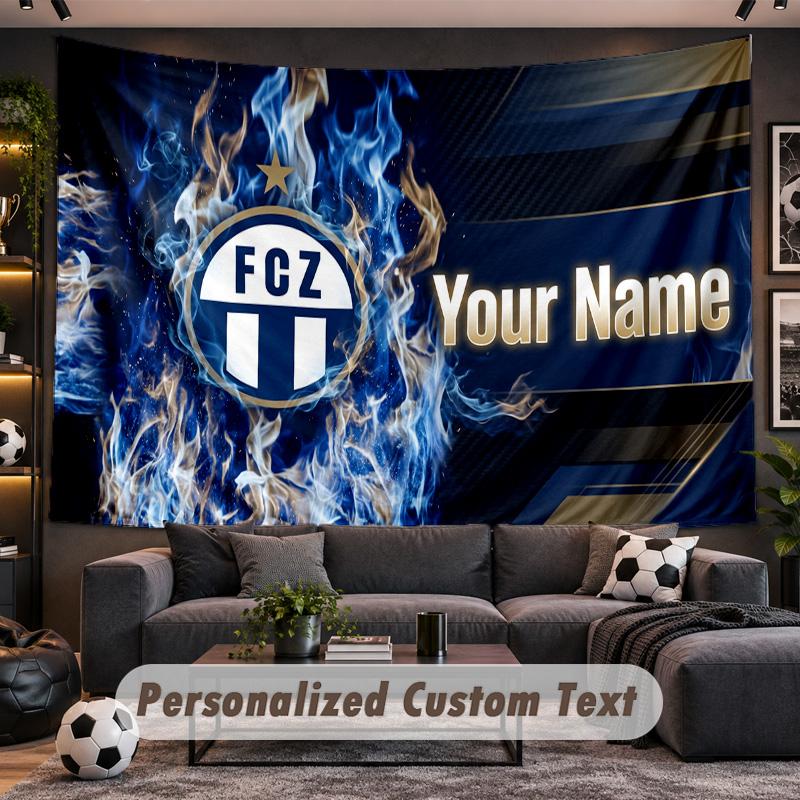 FC Zürich Personalized Tapestry Support Custom Name, Wall Art Home Decoration