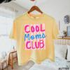 Maglietta Corta Cool Moms Club, T-shirt Boxy da Donna, Maglietta Cool Mamma, Maglietta Trendy Mamma, Design a Strisce, T-shirt Grafica Mamma