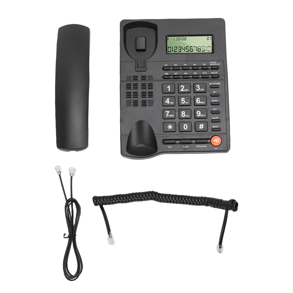 Corded Landline Phone Caller ID Hotel Home Phone Large Key Telephone with Speaker Clear Display