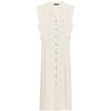 Zaprha2025 Summer New Linen Blend V-neck Sleeveless Strap Shirt Midi Dress 7016709