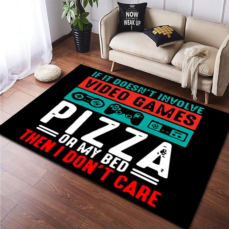 Cartoon Comic Game Handle Painting Carpet for Living Room Large Area Rug Black Soft Carpet Home Decoration Mats Boho Rugs