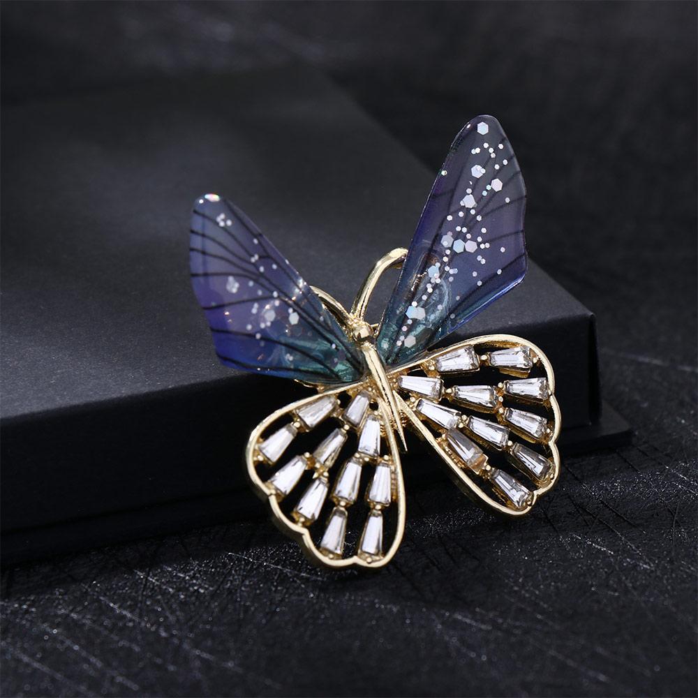 Alliage de Zinc Alliage de Zinc Sens du Luxe Ailes Transparentes Papillon Broche Femme Style Coréen Badge Accessoires Vêtements