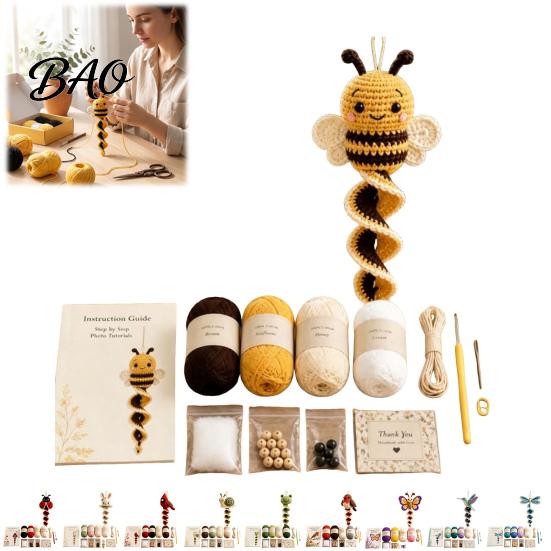 Decorative Spiral Wind Hangings Crochet Hanging Kit, DIY Garden Animal Craft Gifts for Adults Ornament Making Kit Adults, Handmade Door Decoration