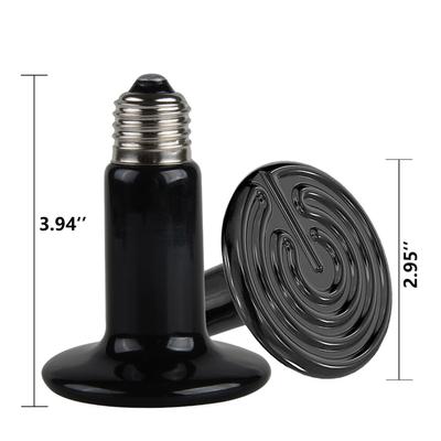 75W 110V Reptile Heat Lamp, Infrared Waterproof Ceramic Heat Lamp E27 Lampholder Ceramic Heating