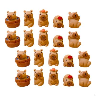20x Capybara Statue Resin Figurine Vivid Crafts Decorative Artwork Gift Animal Sculpture Ornament