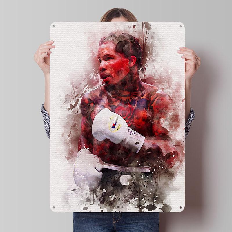 Gervonta Davis Boxer Metal Posters Custom Vintage Metal Signs Wall Art Tin Plaque for Man Cave Modern Home Decoration Ornaments