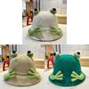 Chic Fisherman Frog Hat Womens Cartoon Sunshade Bucket Hat For Spring Summer