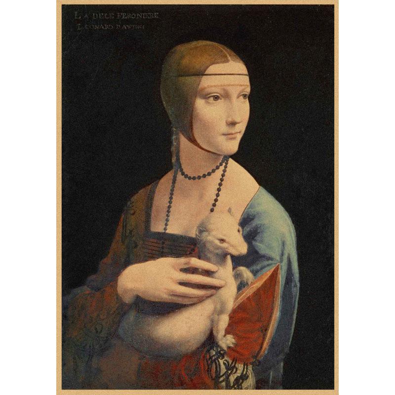 

Da Vinci Lady with an Ermine Classic Retro Poster White card paper (non-adhesive) 30*42 cm
