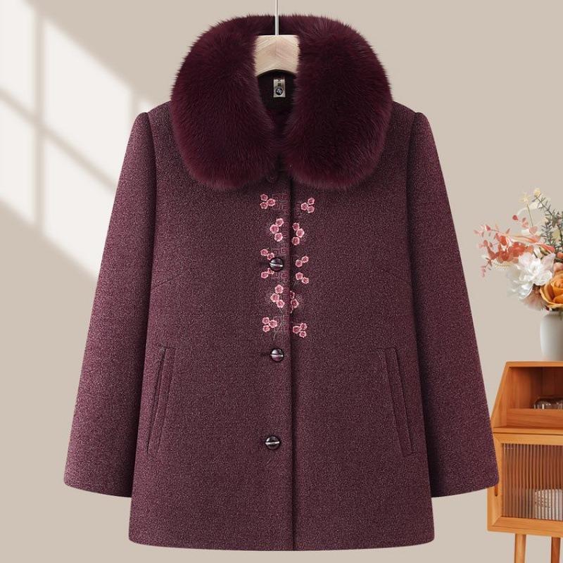 

Medium and old new coat years old 0 women s clothing grandma clothing old man old lady clothes embroidered top mother 5XL [Recommended 150-80 kg]