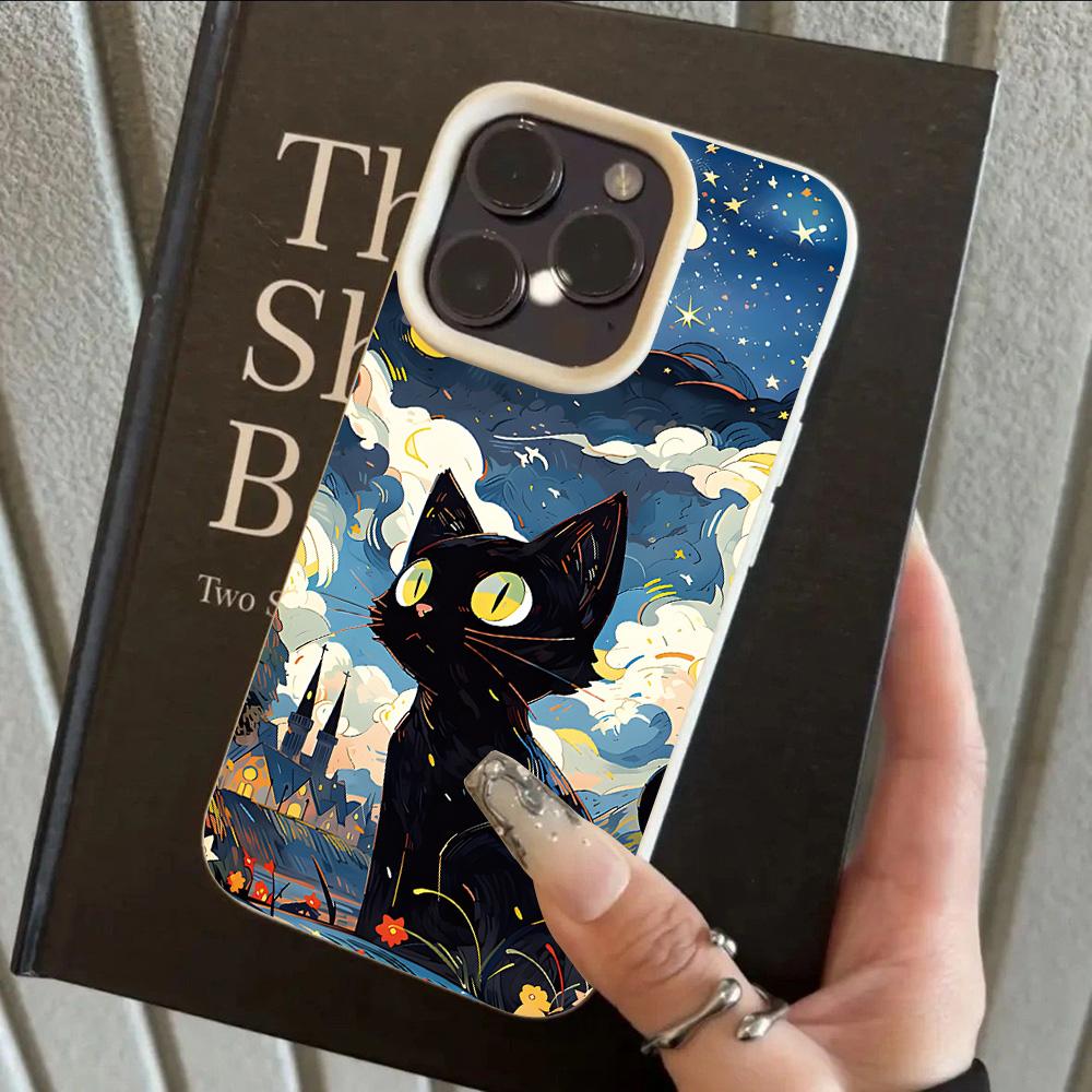HOT Oil Painting Cat Cool Lichee leather pattern Phone Case For Redmi Note 14 13 12 11 10 9 8 Pro Plus 4G 5G Shockproof Cover
