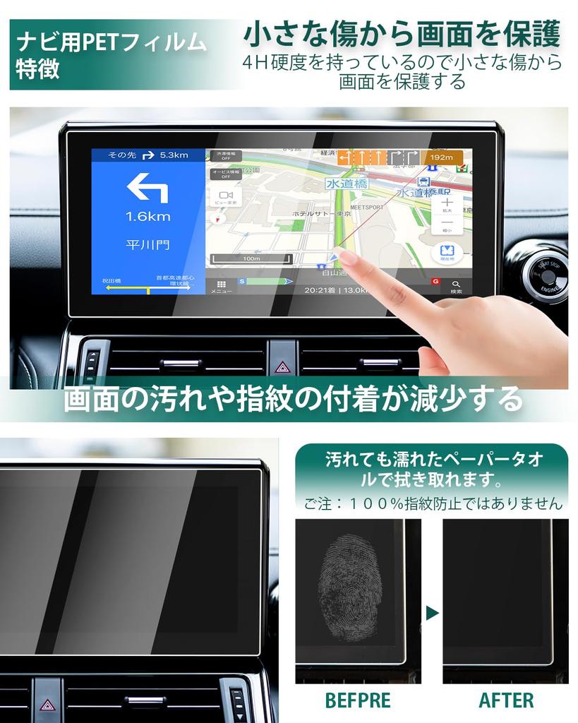 LANTU for Toyota Land Cruiser 300 Rear Monitor Film Set of Navigation Film Rear Display Inch Protective Film Fingerprint Prevention Scratch Prevention