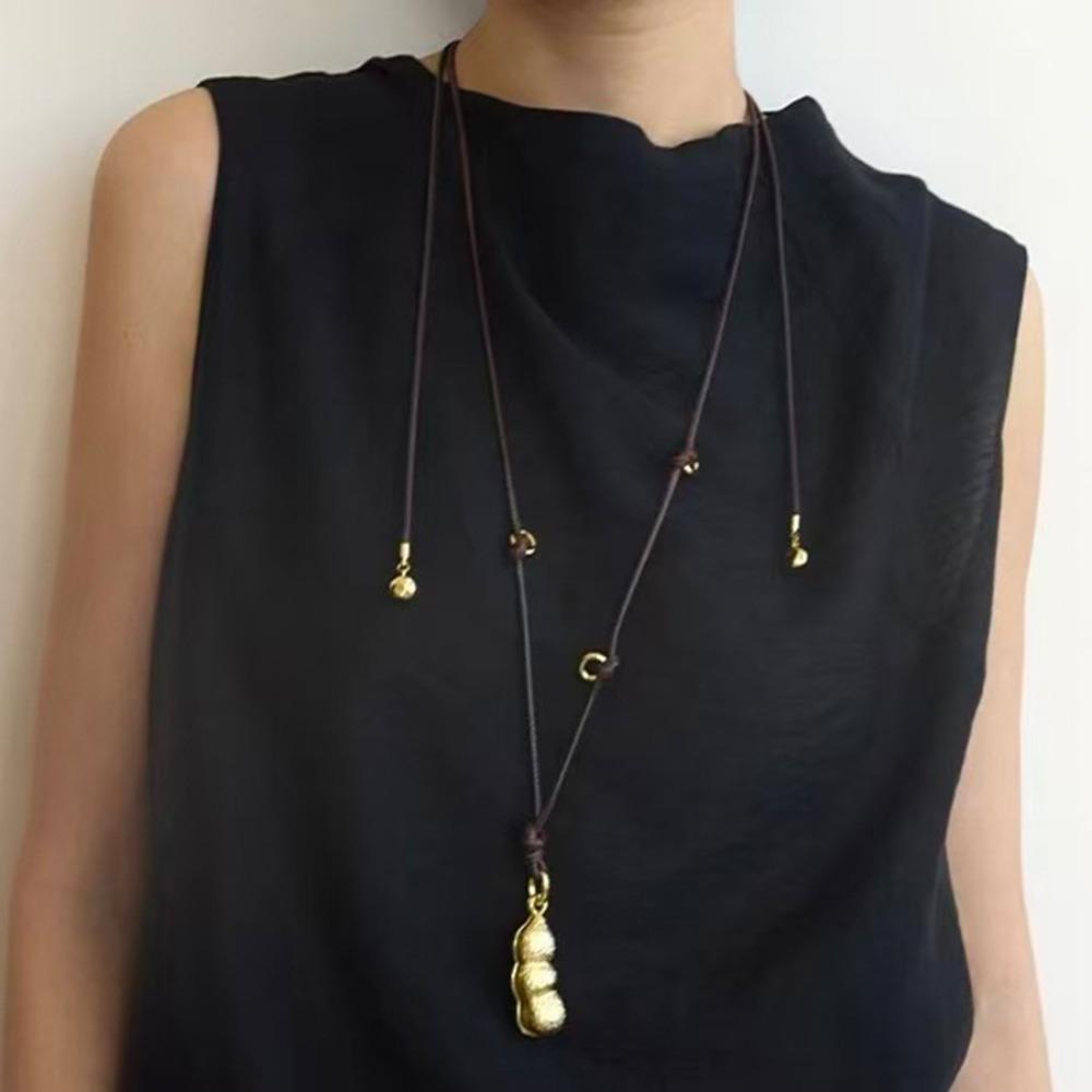 Long Chain Necklaces Rope Sweater Chain Fashion Pea Pod Necklaces  Gift