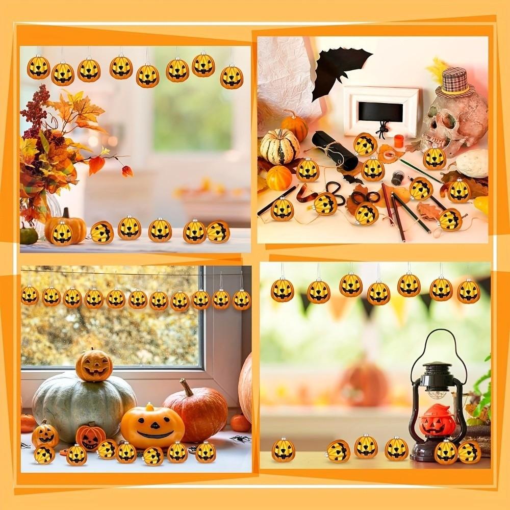 12 ks Elektrogalvanizovaný povrch Halloweenské dýňové koule Elektrogalvanizované dekorace Sváteční dekorace