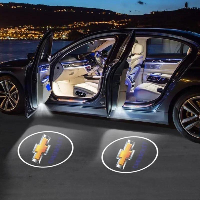 LED Car Door Welcome Light Decorative Light Car Accessories for Chevrolet Colorado Cruze Captiva Malibu Trax Aveo Camaro Impala