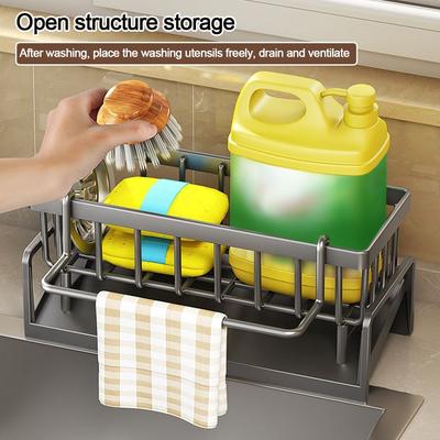 Rag Organizer Self-draining Sink Shelf Large Size Sponge Holder  Bathroom Shampoo Shelves