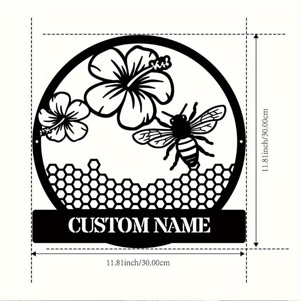 Bee Metal Wall Art, Floral Bee Decor, Indoor Outdoor Hanging Sign, Home Gift