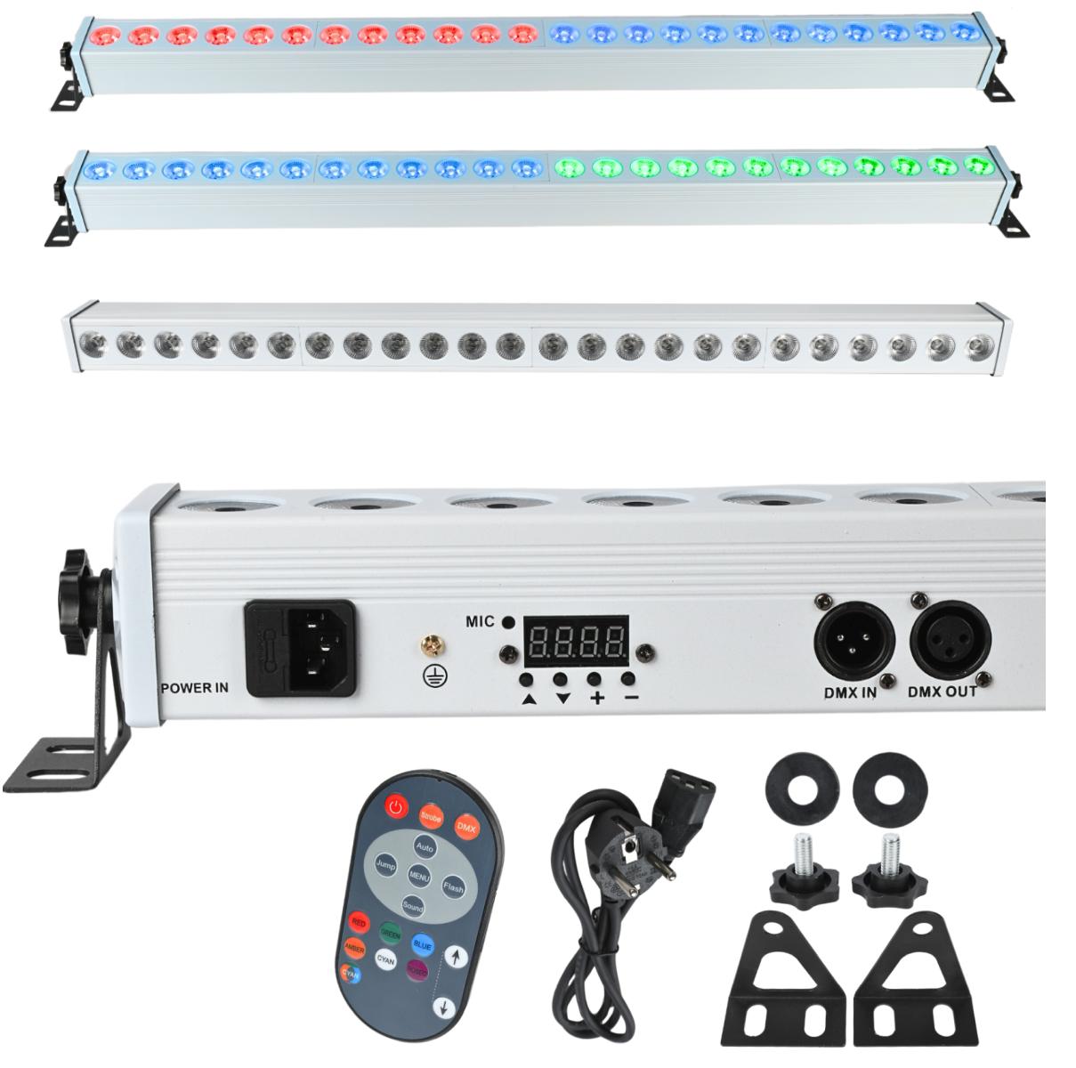 Light4Me Barra Decorativa 24 Rgb Ir Branca Moldura Viga Led Controle Remoto