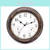 Vintage Waterproof Round Clock With Temperature And Humidity Display For Home Office And Bedroom Decor