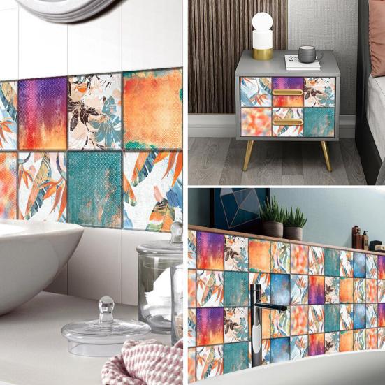 10Pcs Practical Wall Sticker Waterproof Durable Abstract Pattern Mural Decal