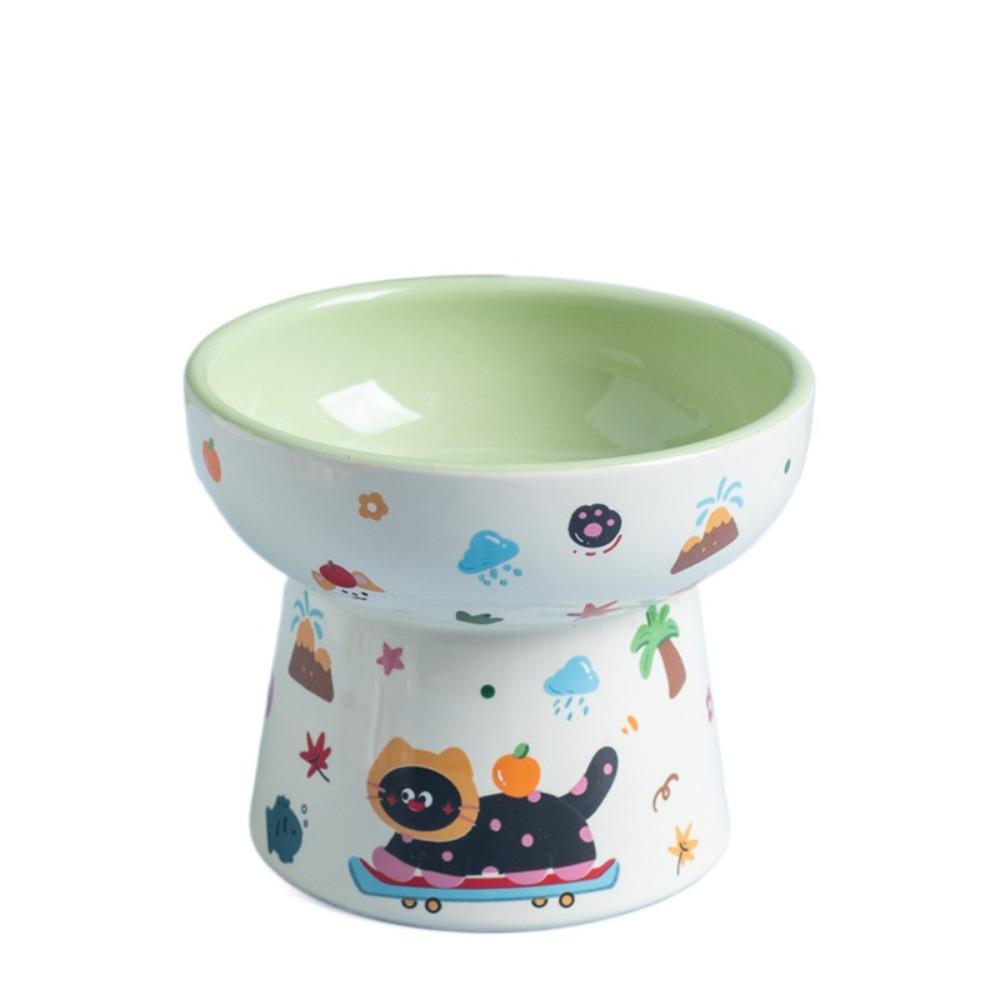 

Flat/Slanted Mouth Cat Bowl Ceramic Dog Food Feeding Basin Pet Drinking Feeder Kitten Puppy Style 3