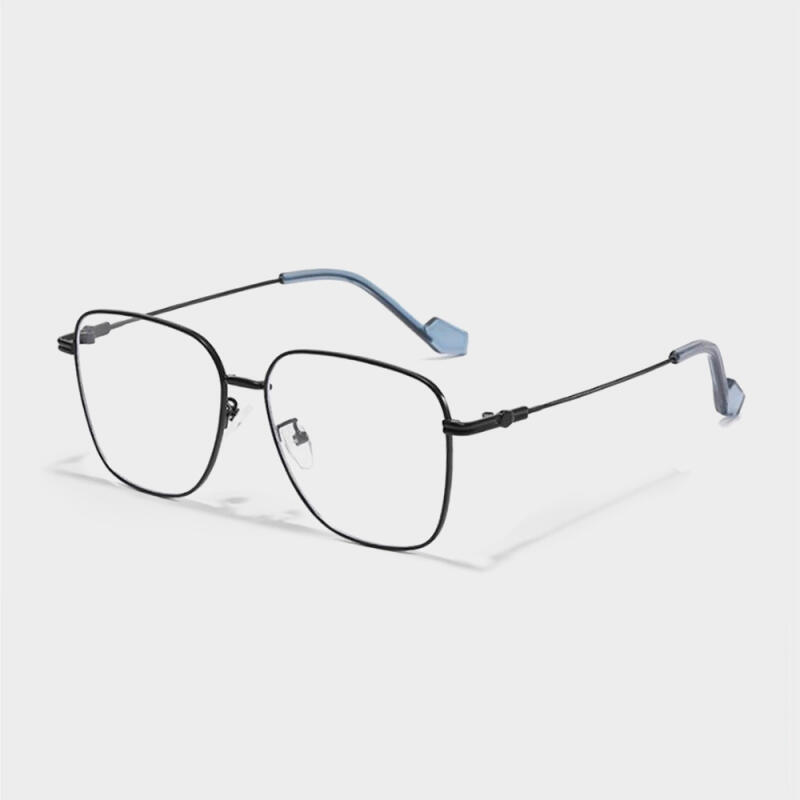 

NeoRetro F8038 Oblique Metal Glasses Black BLACK BLACK