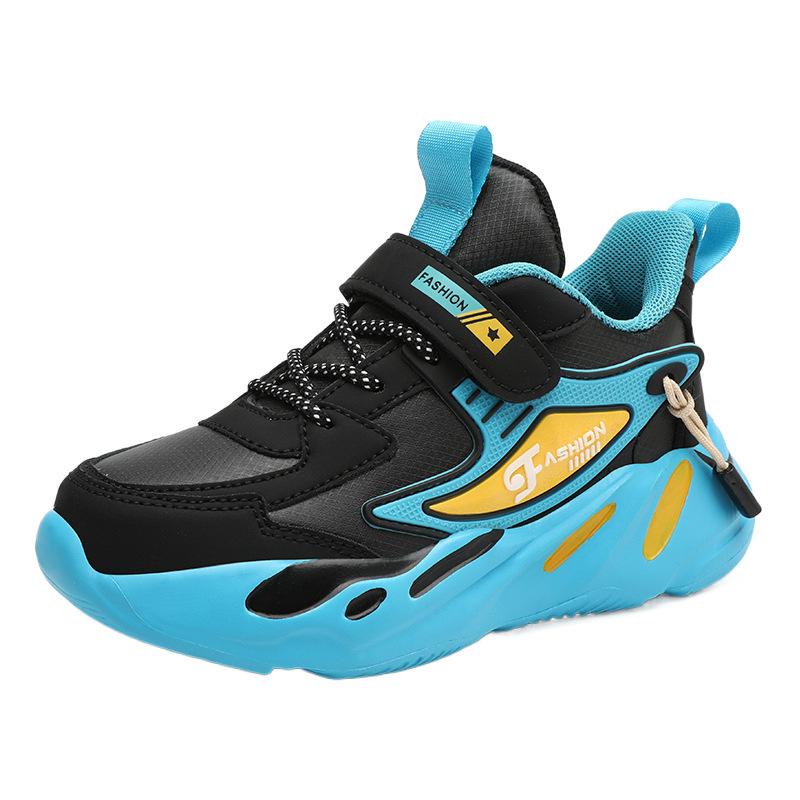 Hot-selling classmates Boys Spring and autumn leather surface breathable non-slip thick-soled students casual running children's sports shoes
