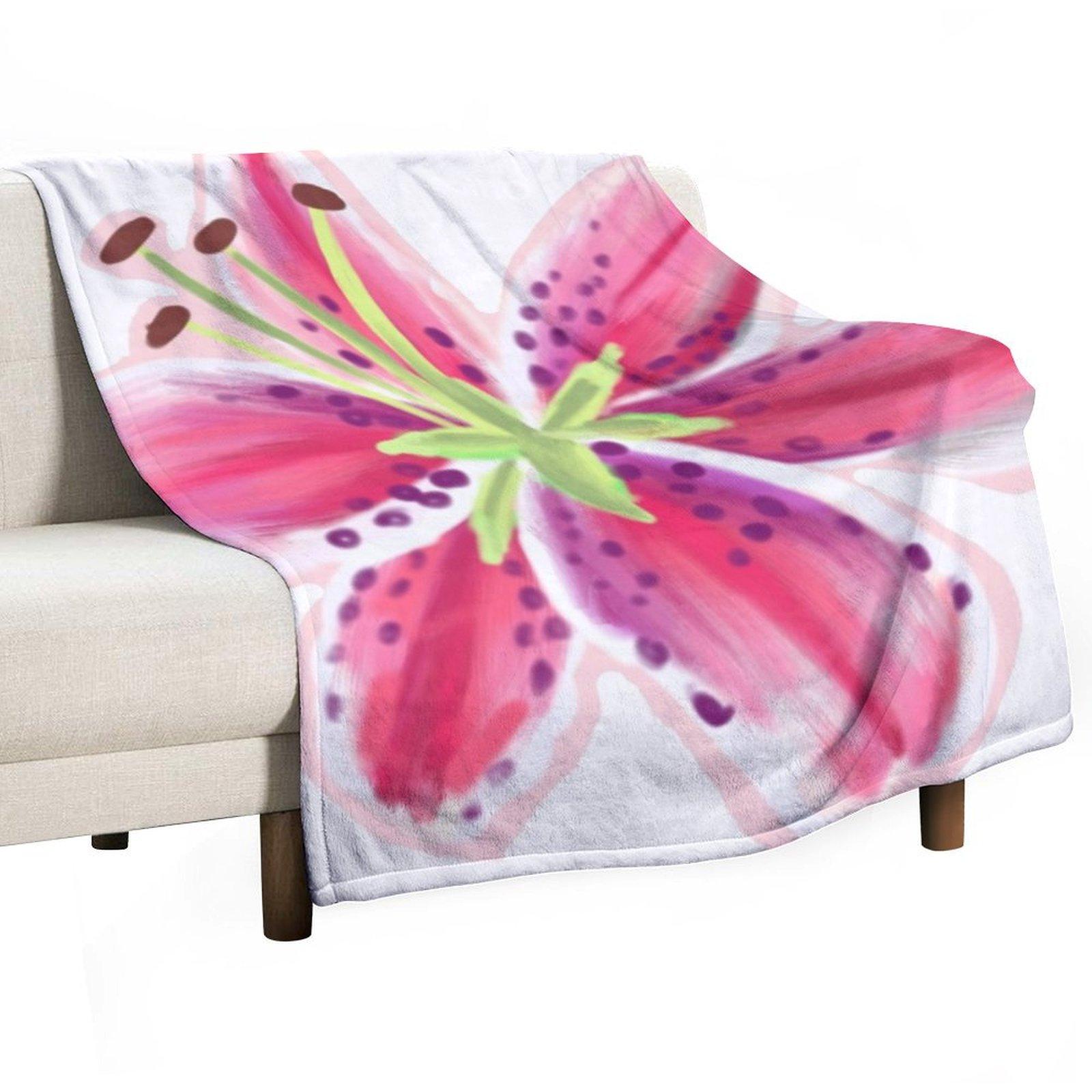 

Плед из лилии-звездочета Мягкий для кровати Набивной Плюшевый Тонкий Пледы 30x40in