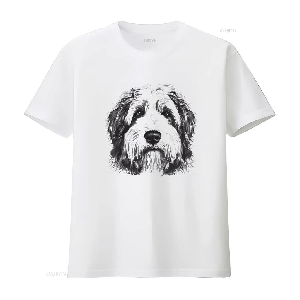 Old English Sheepdog Print Mens T Shirt 100 Cotton Soft Comfortable Vintage Washed Stylish Homme Unisex Versatile Graphic