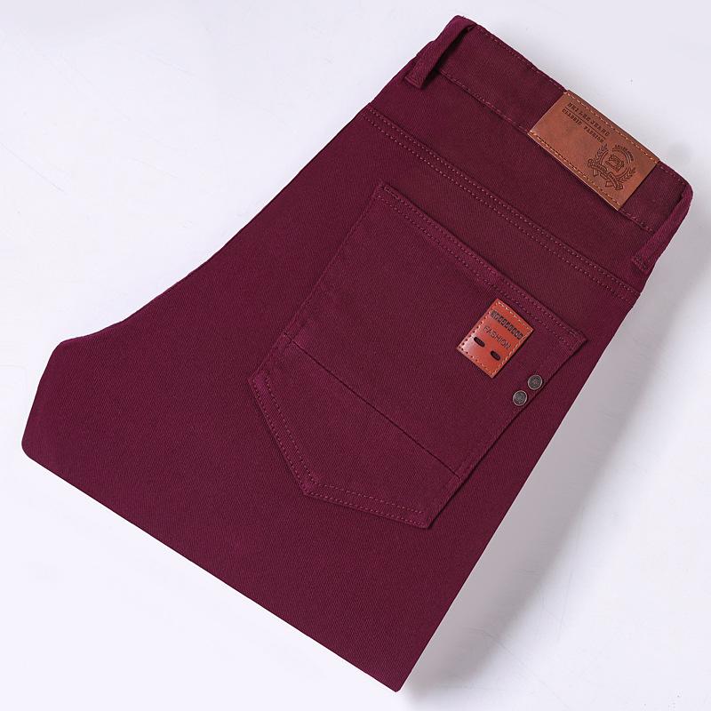Men s casual trousers: stretchy, slim-fit, versatile straight-leg trousers 28 фиолетовый