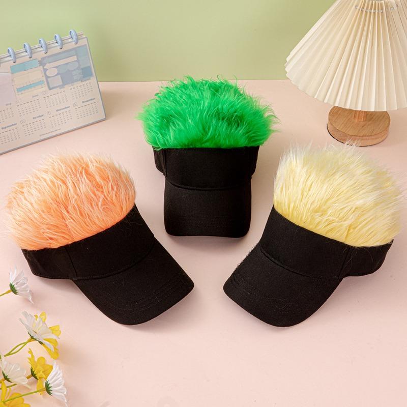 Multicolor Wig Baseball Cap For Men Women Hip Hop Hat Fashion Colorful Fur Peaked Cap Internet Celebrity Funny Party Hat