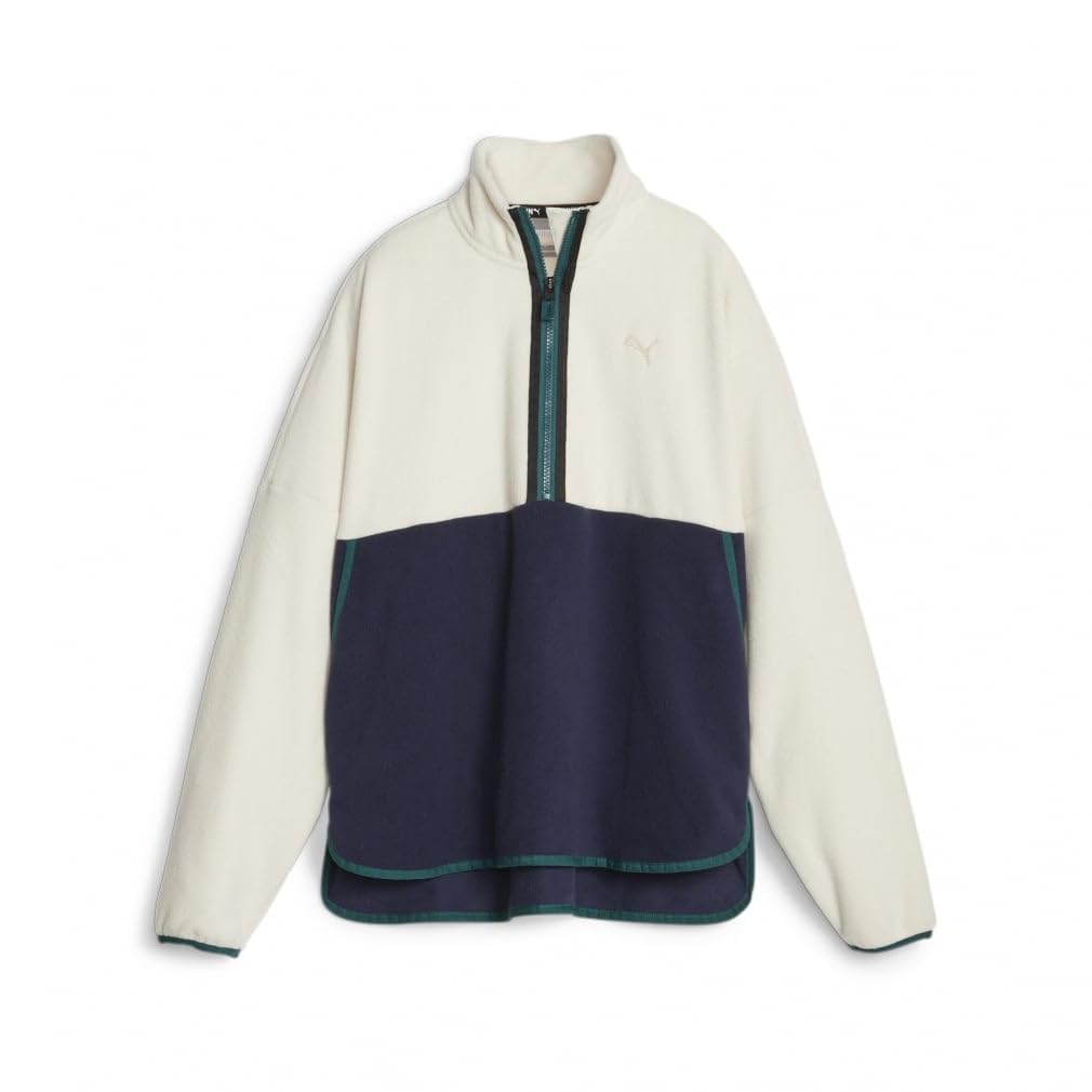 Puma FIT POLAR FLEECE Zip Tréninkový Alpinový Sníh Námořnická Modrá 2023 1/2 Fleece, 524690, Dámský, (87), Podzimní/Zimní Barva, Teplý, Odvádějící Vlhkost, Rychleschnoucí.