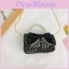 Modern Trendy Kids Girls Wool Cotton Butterfly Pearl Handbag With Flower Pattern For Daily Use