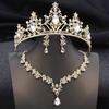 3Pcs Crown Bridal Jewelry Sets for Women Princess Tiaras and necklace earrings Prom Birthday Wedding Tiaras and Crowns Set