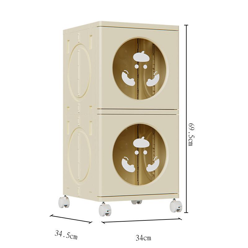 Household Storage boxes 1/2/3/4l arge-capacity multi-layer multifunctional folding storage cabinet toys can be moved simple dust-proof storage box
