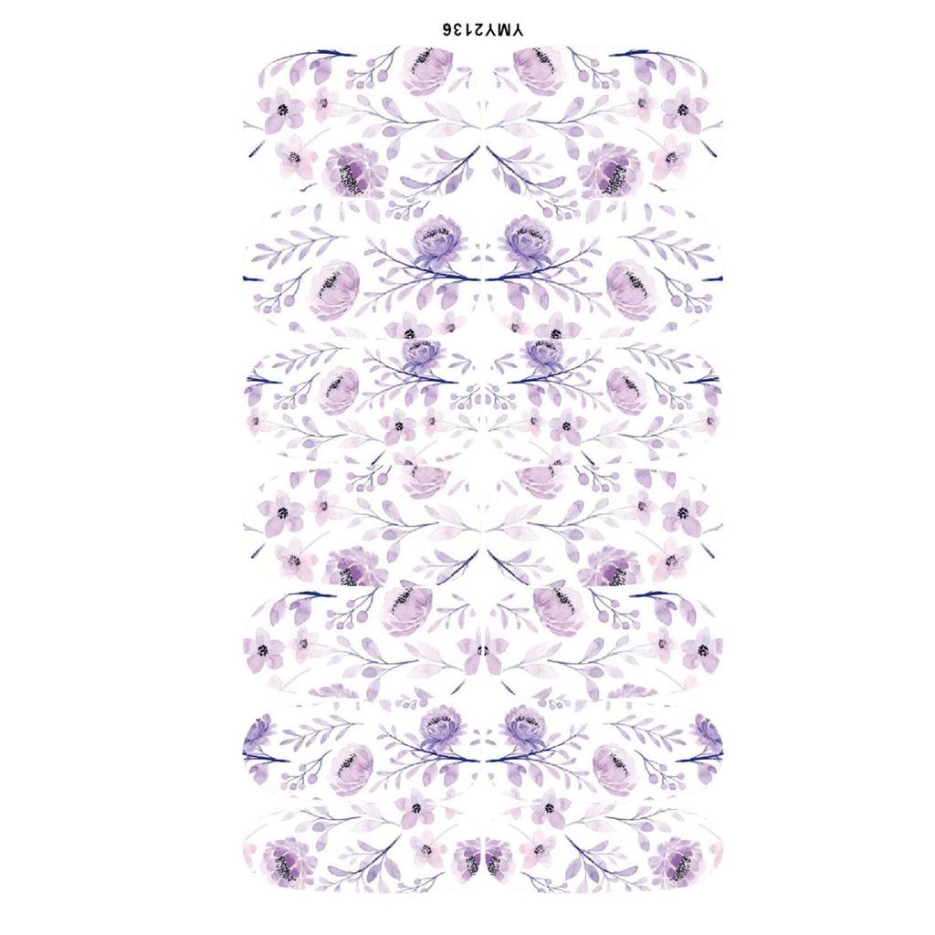 Japanese Flower Nail Art Stickers, Full Cover, Waterproof (YMY2129-2137)