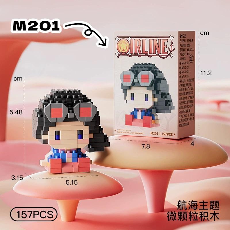 New ONE PIECE Sun God Nika Luffy Micro Building Block Chopper Ace Buggy 3D Anime Model Assembly Mini Bricks Figure Toys For Gift