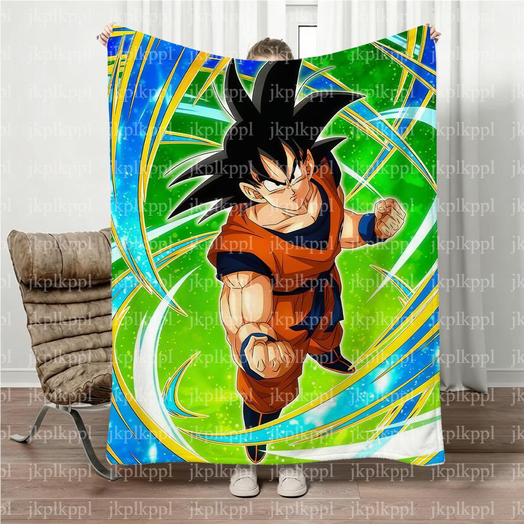 Anime Dragon Ball Son Goku Blanket All Season Cozy Parent-child Family Blanket Soft Plush Throw Blanket Bedroom Couch Outdoor
