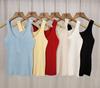 I-shaped suspender knitted vest women's summer suit with fashionable foreign style inside, fashionable round neck wide edge sleeveless outer top