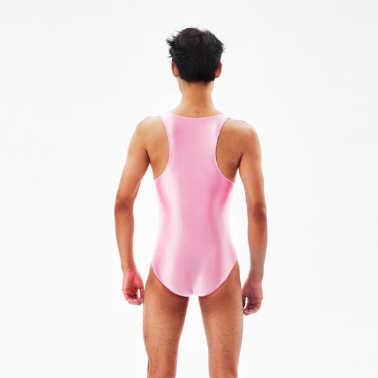 Herren Overall Sexy Skinny Ärmellos Seidig Hohe Elastizität Nachtwäsche Einfarbige Herren Bodysuit Glatte Unterwäsche Tägliche Kleidung