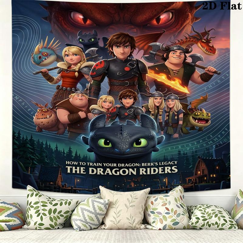 How Train Dragon Wall Tapestry Aesthetic Wall Hanging Printed Fabric Blanket Decorative Tapestries For Bedroom Living Room Home Decor