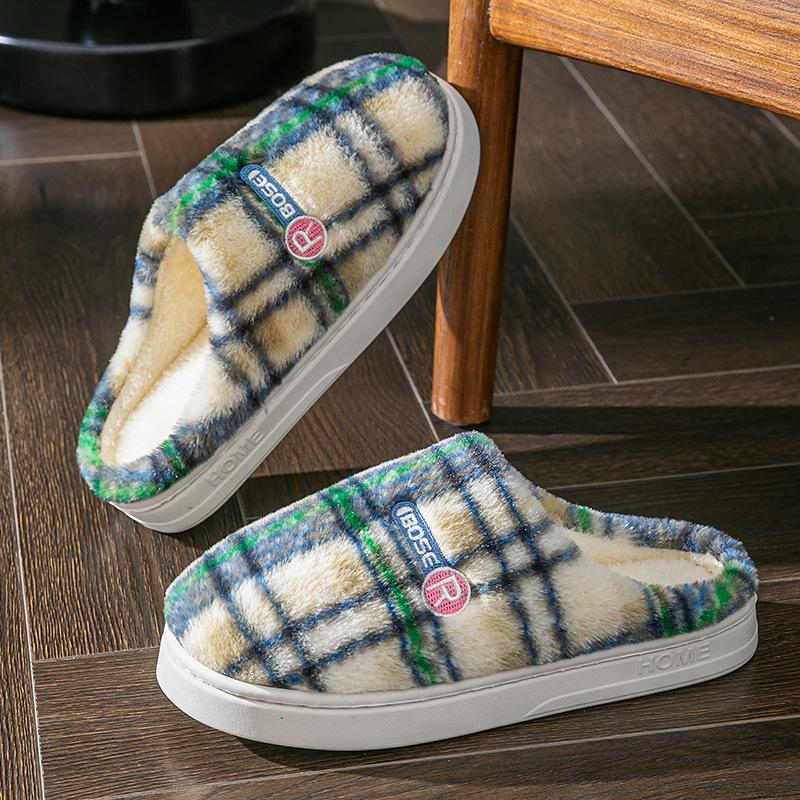 Baumwollpantoffeln Herbst und Winter 2025 neu Paar Indoor Zuhause Plüsch warm rutschfest dicksohlige Pantoffeln Herbst und Winter