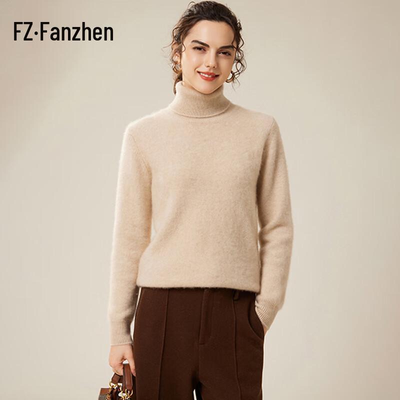 Женский зимний свитер-водолазка Fanzhen 2024, 100% кашемир S